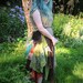 Woodland fairy dress Woodland wedding dress Green & brown silk chiffon lace Womens Fairy costume Size Large L