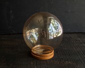 Glass Display Globe with Wooden Butterfly Specimen Base