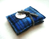 Pocket Hand Warmers ROYAL BLUE PLAID Fleece Rice Bags Handwarmers by WormeWoole