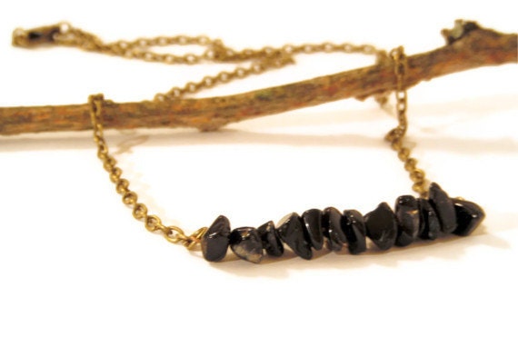 Black Agate Row Necklace