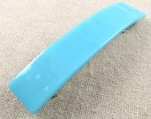 Tiffany Fused Glass Barrette - 3.5" - Robin Egg Sky Blue - Robin's Egg Turquoise
