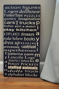 Playroom Subway Art Wood Sign - Typography Word Art - Your Choice of Colors - Perfect Decor for Playroom, Nursery or Child's Room