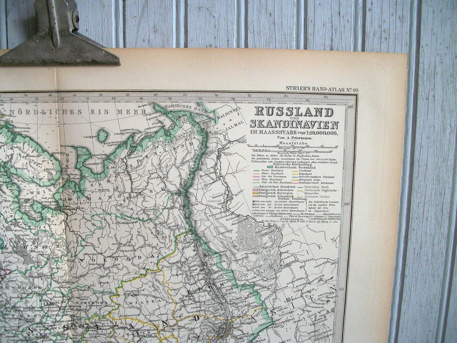 Antique Map of Russia 19th Century German
