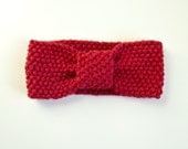 Hand-knit Chunky Ear-warmer Headband - Red - Vintage Inspired - Women - Christmas Gift Idea, Winter Fashion, Ski Wear, Under 25