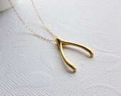 Gold Wishbone Necklace