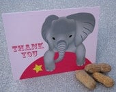 Circus Elephant Thank You Cards - Pink / Set of 10