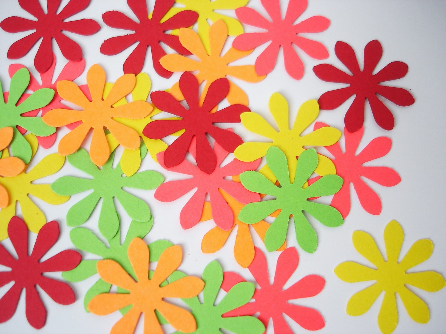 50 Flower Daisy punch die cut confetti scrapbook embellishments - No302