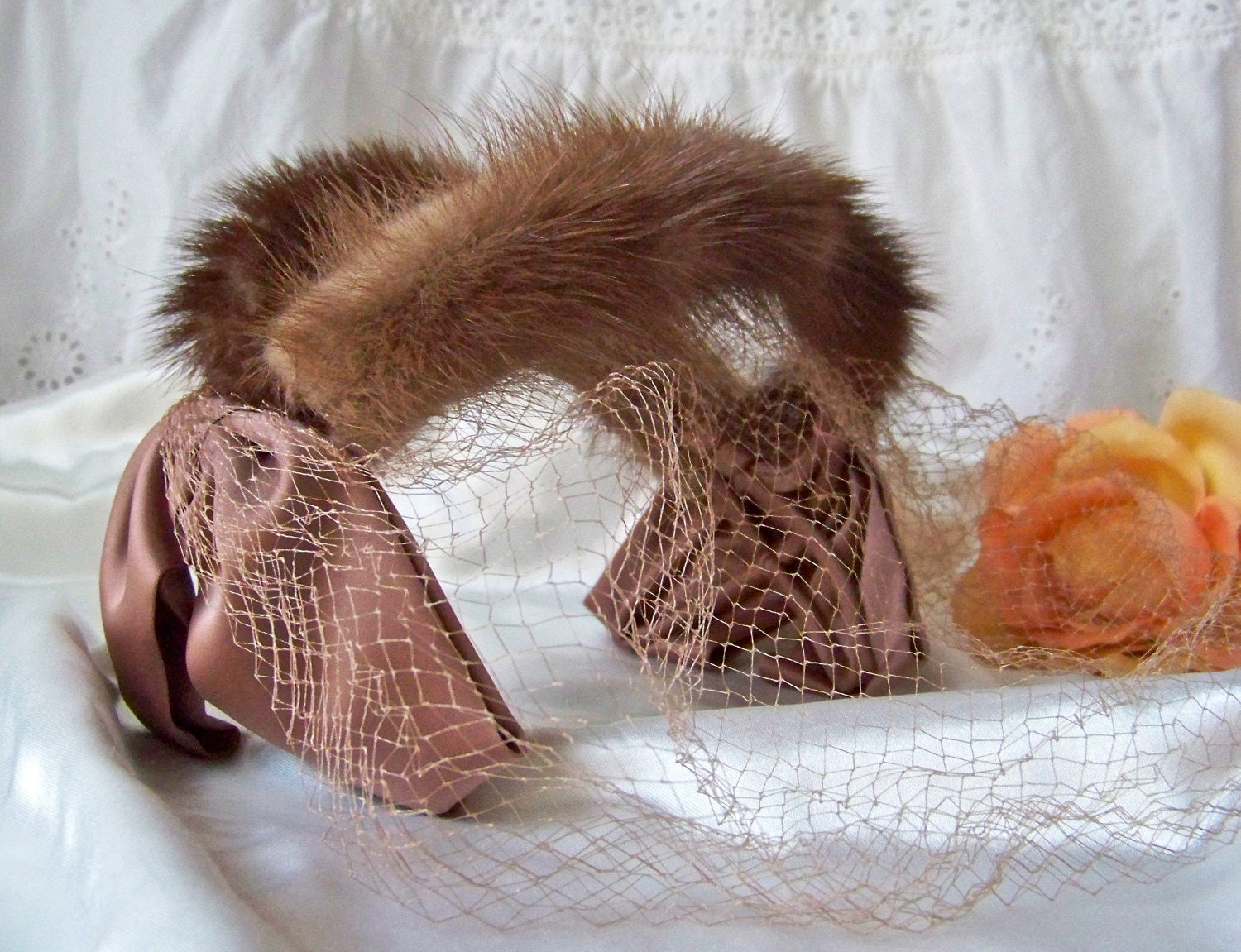 Vintage Mink Hat with Veil