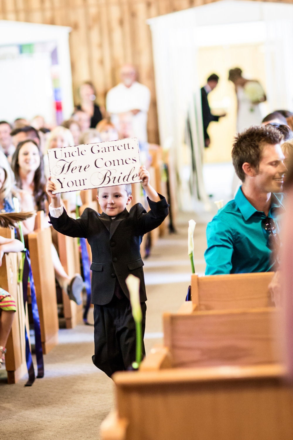 Wedding Signs, Uncle Here comes your Bride sign..Ring Bearer Signs,Flower girl sign,photo prop sign:)