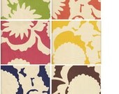22 x 22" Designer Pillow Cover - Quadrille China Seas Flora Background