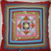 Vintage ,Quilt ,Blue and Red Pillow Cover 13x13 inches