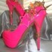 High Heel Platform Spiked Women Shoes Pink Neon size 8 ...A SpikesByG Design