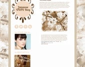 Premium Blog Design Template for Blogger- Premade- Japanese Flowers- OOAK