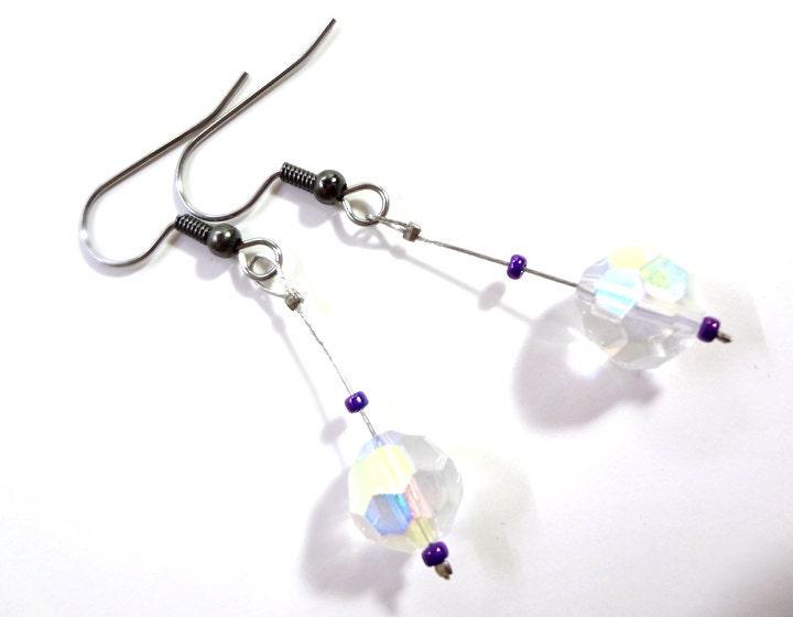 Crystal Sparkle Dangling Earrings - Your Choice of Hooks or Clip Ons