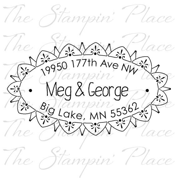 SELF INKING Custom Address Stamp - Fancy Oval Address PR458