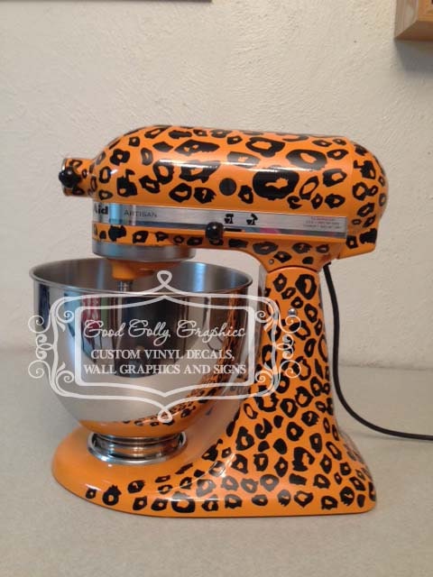 Kitchen mixer vinyl decal LEOPARD PRINT decal