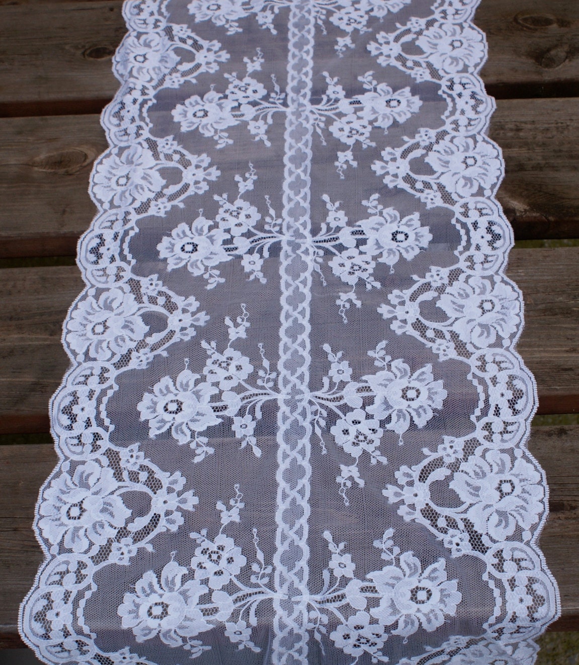 White lace table runner