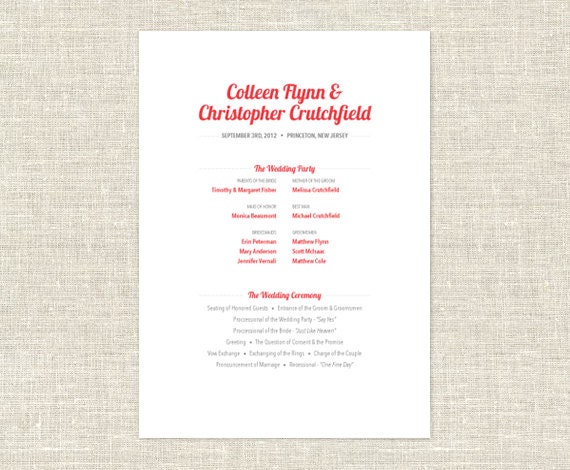 Sweet 'n' Simple Wedding Program