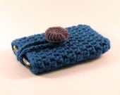 Crocheted iPod / iPhone / MP3 Player / Mobile Phone Cozy in Sapphire Blue