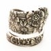 Antique Stieff Floral Sterling Silver Spoon Ring, Made in YOUR Size (3186)