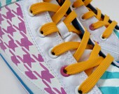 SALE Bright Patterned Houndstooth Hi Tops - Sz UK 5.5, US 8, Eur 39 High Top Sneakers