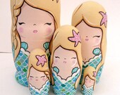 SALE Mermaid Russian Dolls - Set of 5