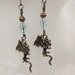 Bronze Dragon Earrings with Vintage Swarovski Crystals