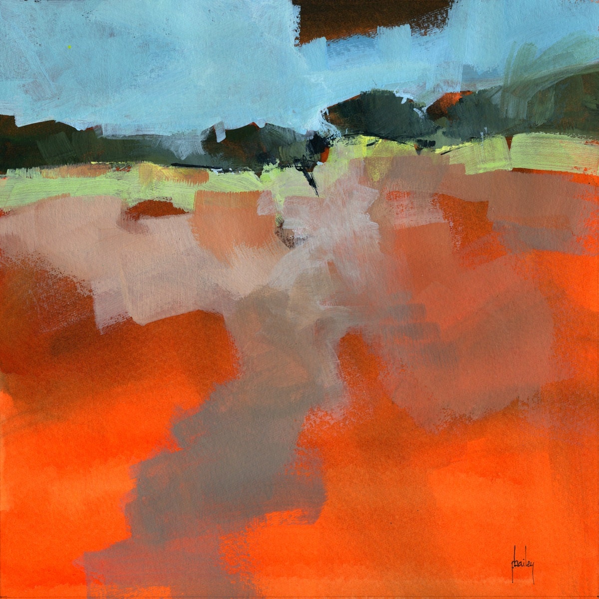 Original semi-abstract landscape painting - Early fall