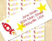 Return Address Labels -Rocket Up -Birthday Thank You, Birth Announcement, Baby Shower Invitation.