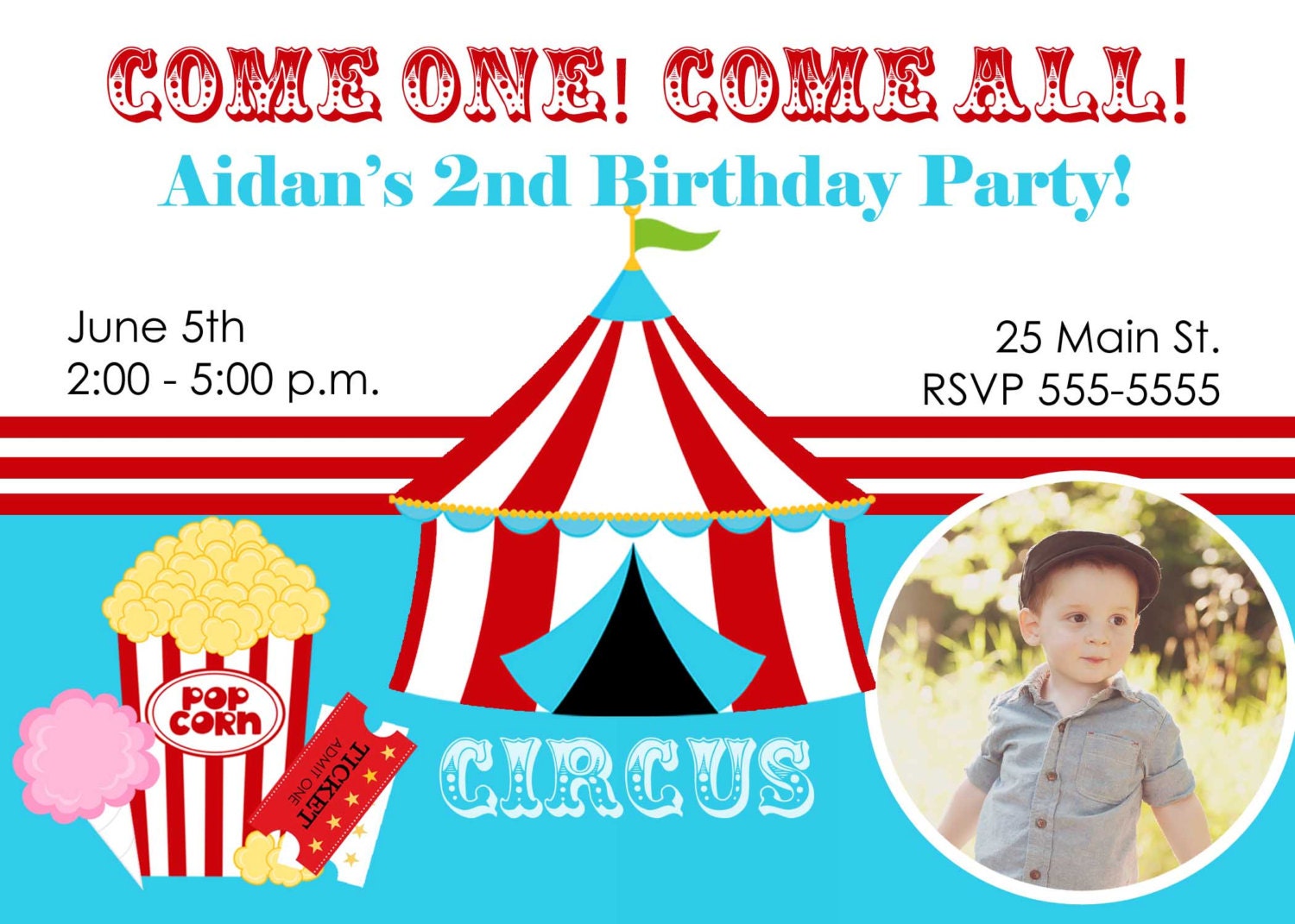 Circus Birthday Party Invitation with Photo Il_170x135