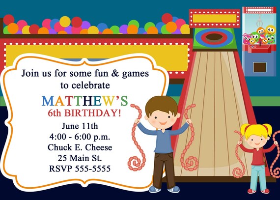 Arcade Birthday Party Invitation (Printable File) Il_570xn