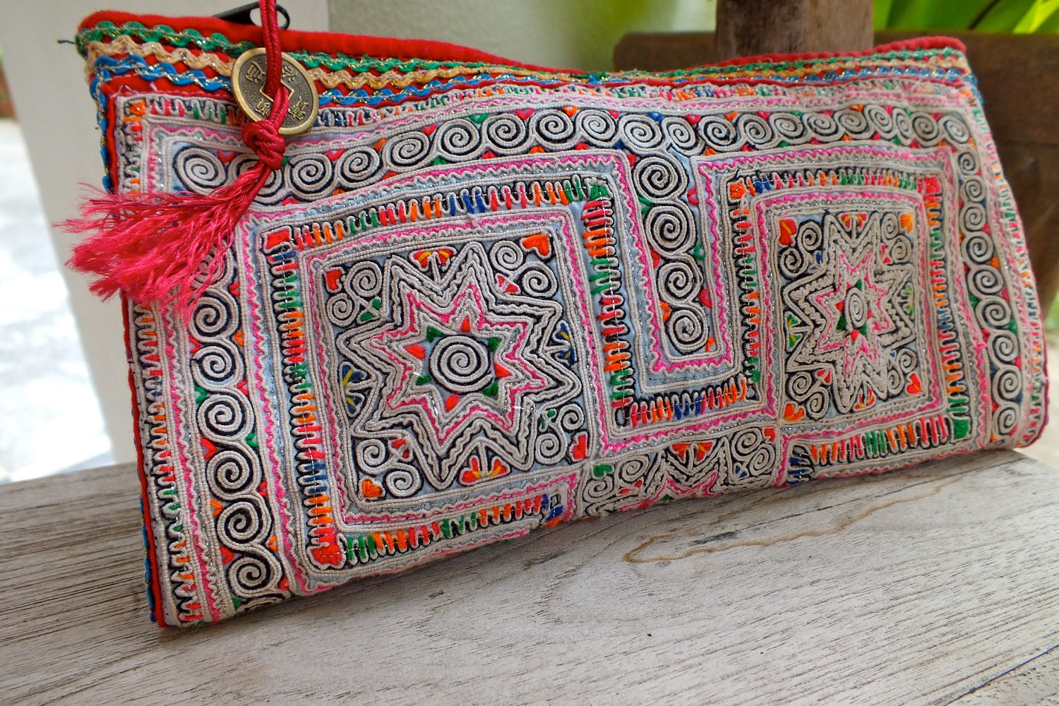 Ethnic Vintage Hmong Fabric, Tribe purse bags totes and Boho, Ethic Handbags- from Thailand