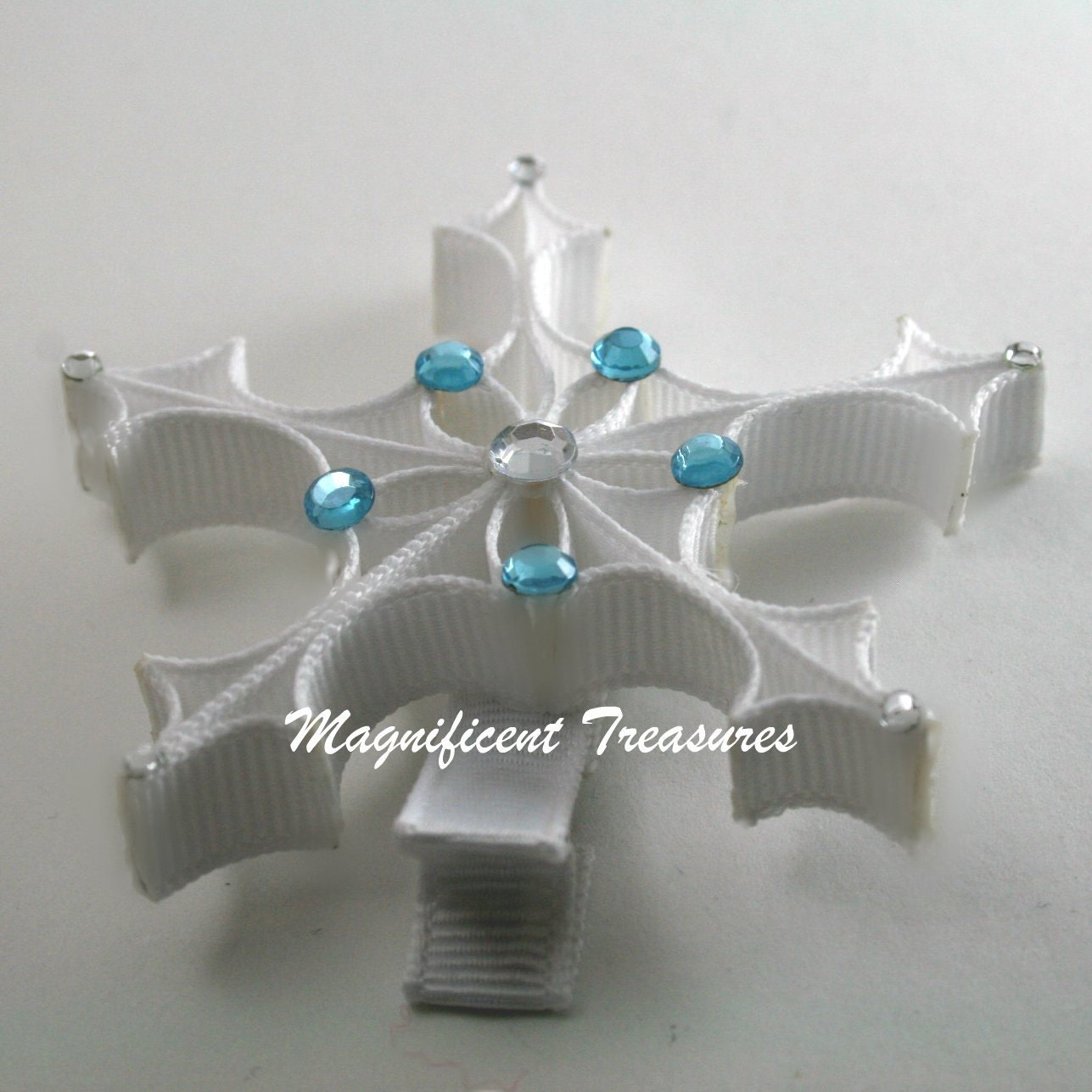 Snowflake Ribbon Sculpture Hair Clip or Pin