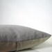 Velvet throw pillow in silver gray and natural linen, modern home decor pillow cover