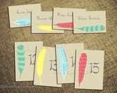 PRINTABLE FINE FEATHERS Table Numbers Diy Wedding Decor Pdf Design Template Seating Sign Setting Decoration Place Escort Card