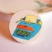 Blue Typewriter Pin - Medium Paper and Wood Decoupage Brooch - Vintage Retro Secretary Writer - One of a Kind