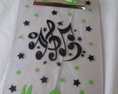 Personalized with name clear acrylic clipboard, music teacher, drama theatre teacher or other design, polka dots, back to school gift
