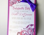 Purple and Pink Flourish - Custom Bachelorette Party Invitations