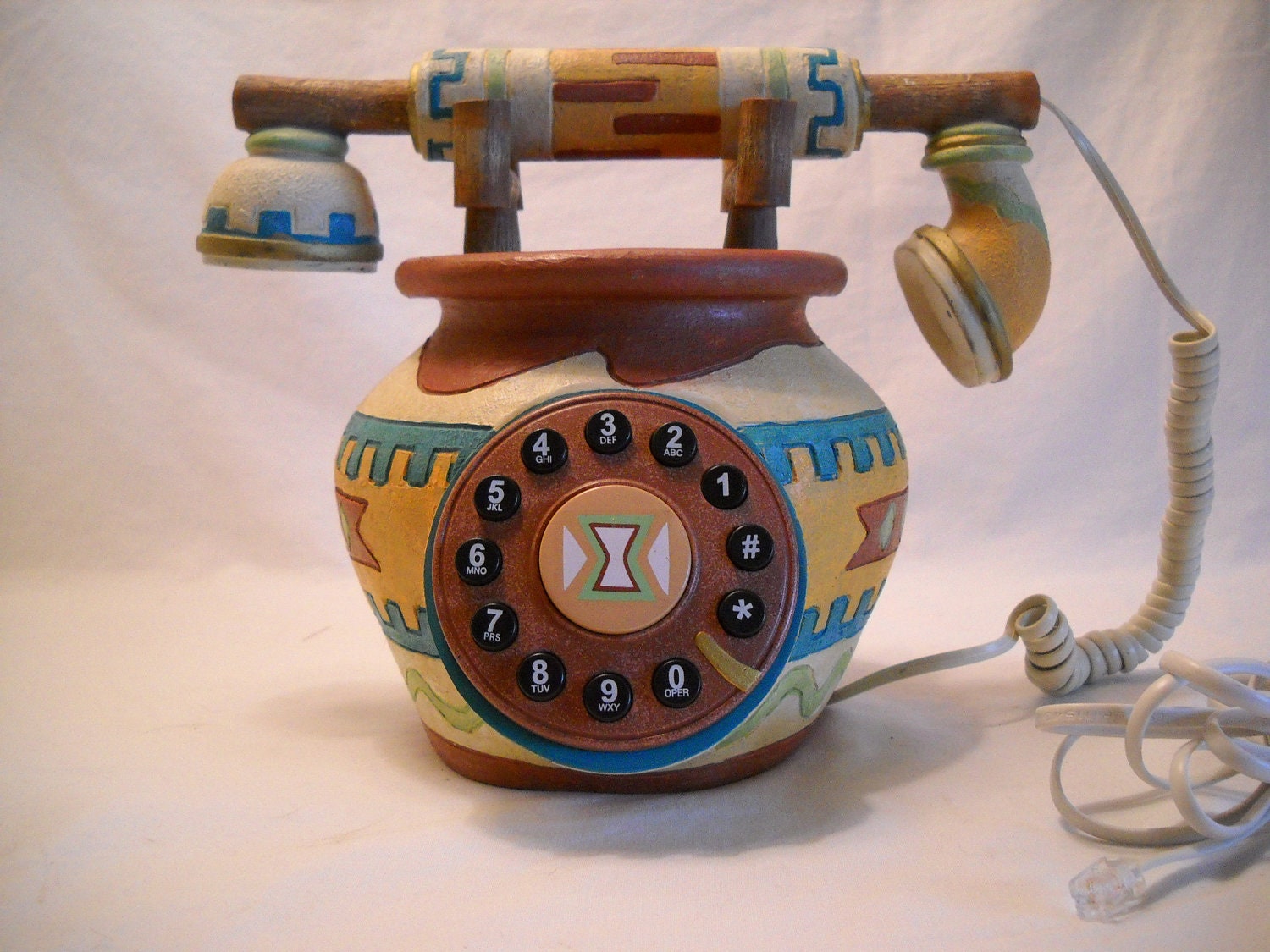 Vintage Southwestern Push Button Phone