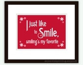 Smiling's My Favorite 5x7" Christmas Print - Elf Movie Quote