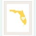 Florida State Love Map Silhouette 8x10 Print - Customized