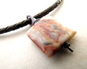 Mens Men's Necklace Jasper Gemstone Unisex Braided Leather Necklace BellinaCreations Bellina Creation