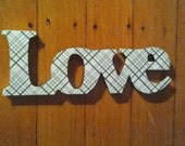 Line Love in Black & White  Sign Wall Hanging
