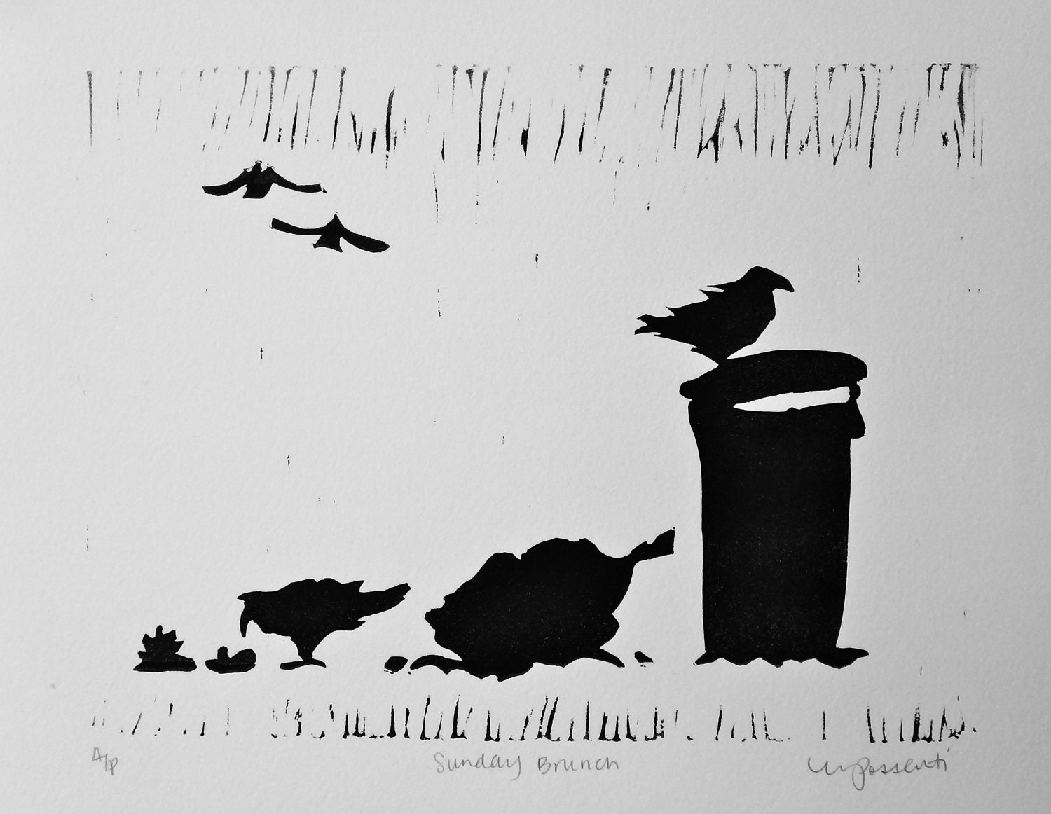 pesky ravens getting into the garbage, "Sunday Brunch"