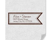 Banner Graphic Customizable Return Address Rubber Stamp
