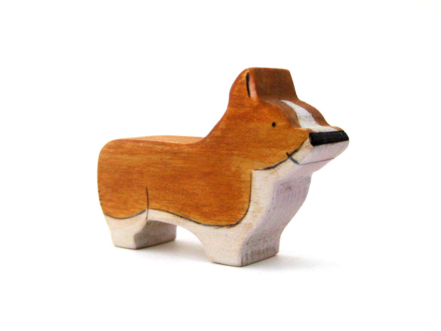 Pembroke Welsh Corgi Dog Toy - Handmade Toy - Wooden Toy