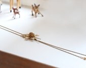 Vintage Flower Lariat Adjustable Goldtone Flower Necklace