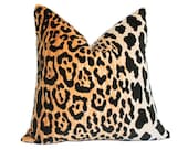 Leopard Print Cotton Velvet 17" Pillow Cover