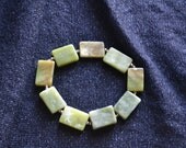 Green Serpentine and Beaded Bracelet