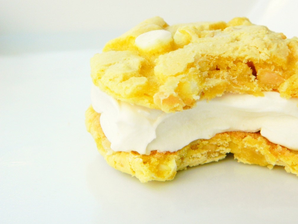 Alluring Almond White Chocolate Lemon Cookie-wiches - 1/2 Dozen